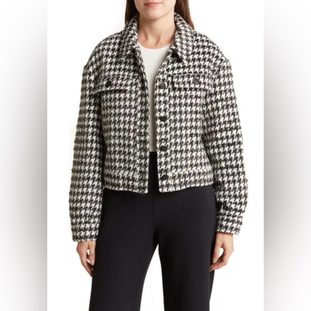 MELLODAY HOUNDSTOOTH BOYFRIEND JACKET SIZE:L (NWT)